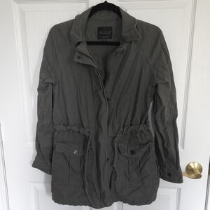 Sanctuary Gray Jacket Size Medium Drawstring Military Jacket Casual Zipper